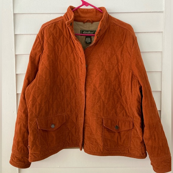 Eddie Bauer Jackets & Blazers - Eddie Bauer | Vintage Corduroy Quilted Jacket Burnt Orange Size XXL